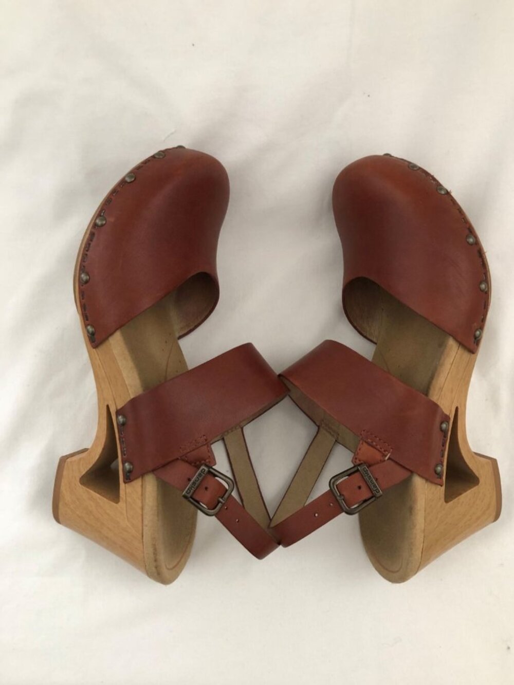 Dansko Thea Leather Ankle Strap Clogs Size 40